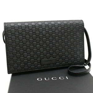 Gucci shoulder wallet bag Guccissima leather black